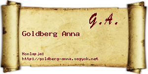 Goldberg Anna névjegykártya